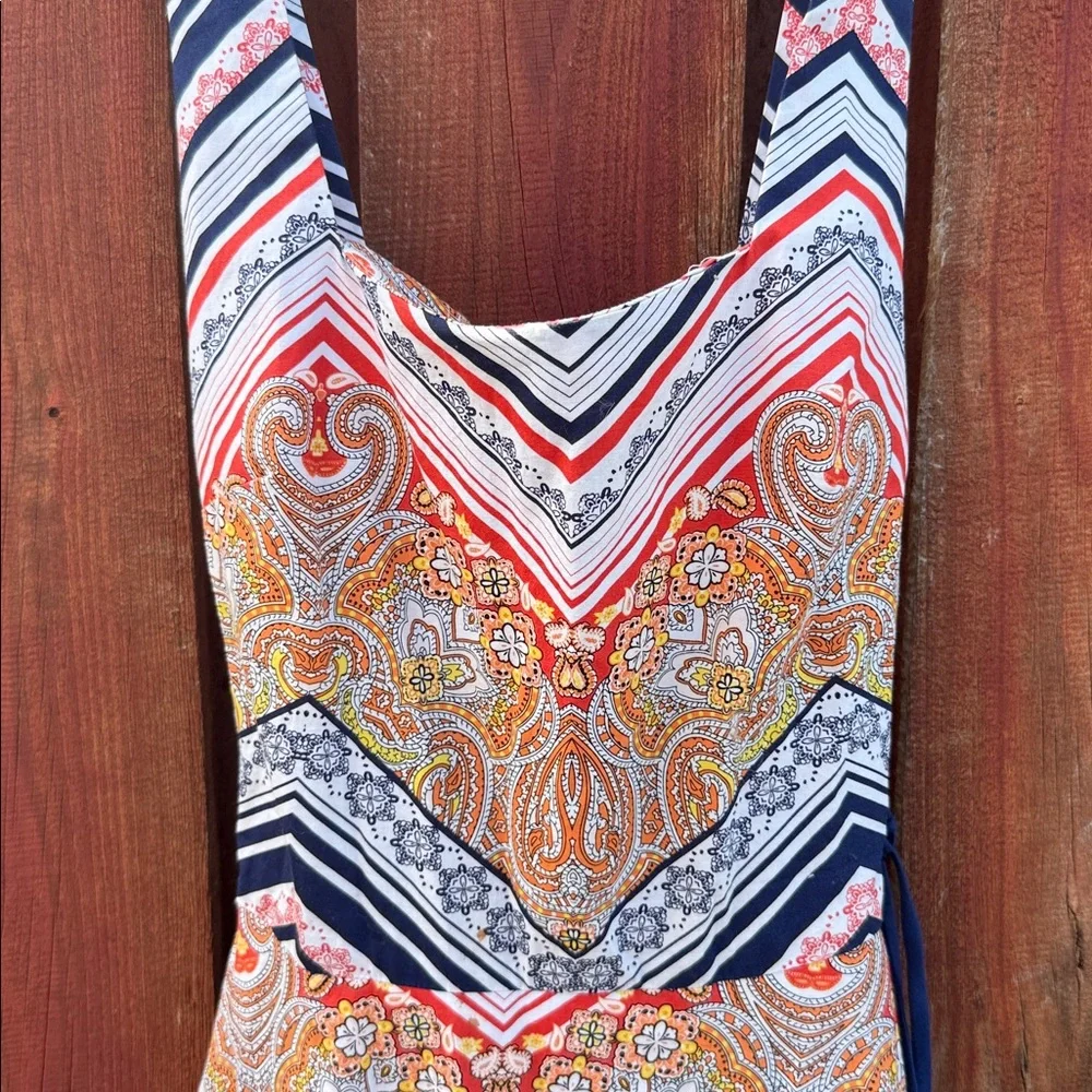 R Wish Girls Paisley & Chevron Printed Skater Dress — Size XL (14/16)